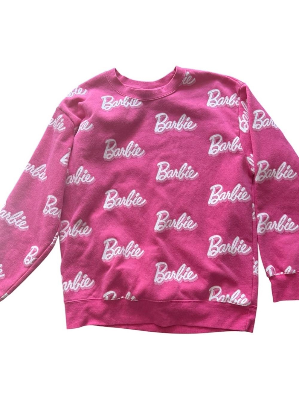 Barbie Hot Pink All-Over Logo Sweatshirt